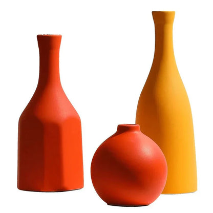 Minimalist Solid Colour Bright Ceramic Vase