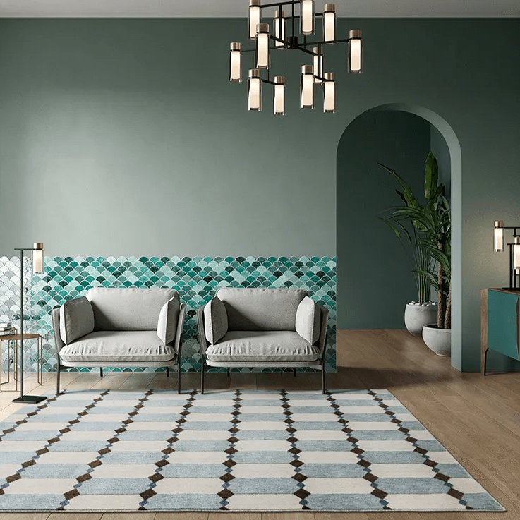 Modern Geometric Living Room Carpet