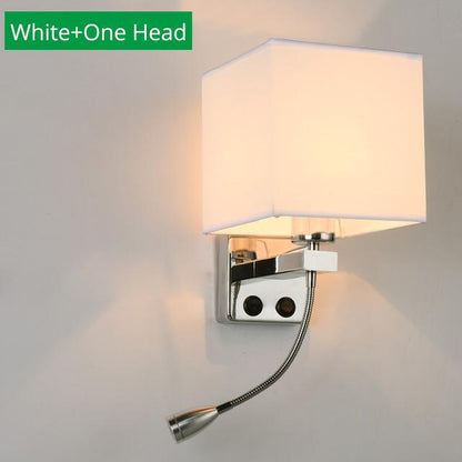 Modern Indoor LED Hotel Bedroom Wall Sconce Lamp w/ USB Charging