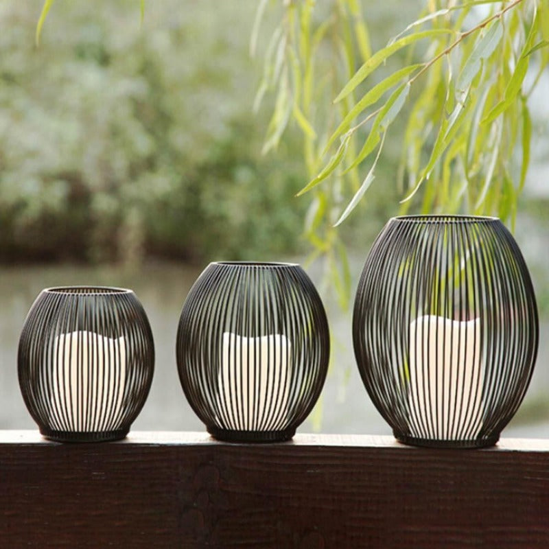 Modern Metal Basket Candle Holders