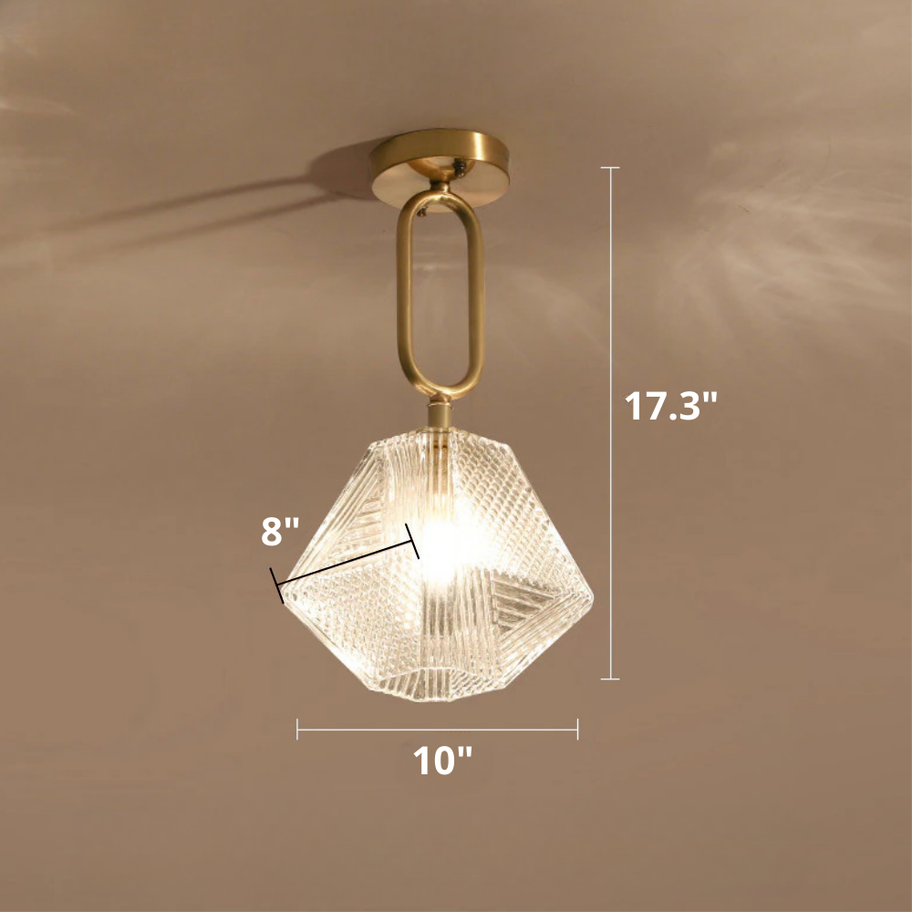 Miravique Glass Crystal Ceiling Light