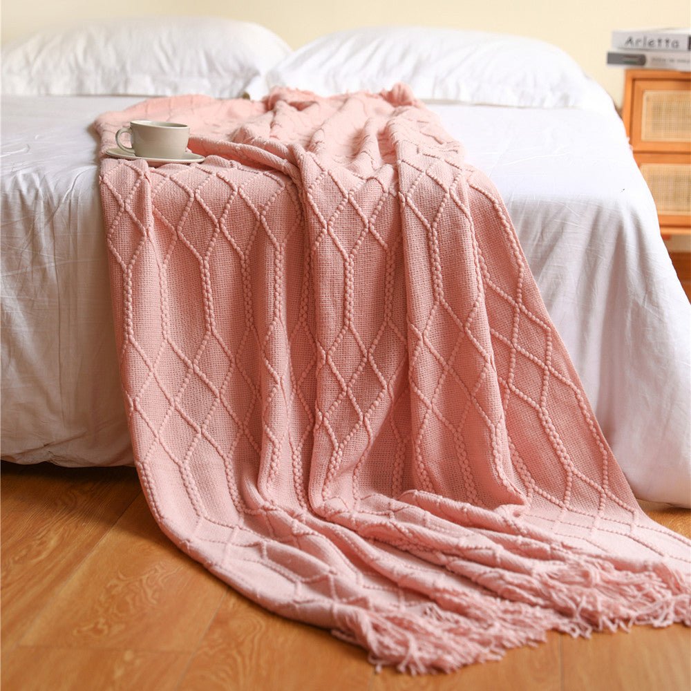 Nordic Knitted Diamond Blanket