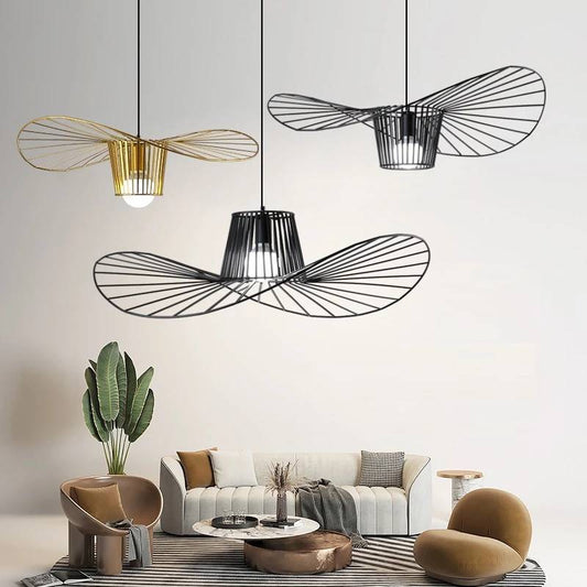 Minimalist Straw Hat Pendant Light