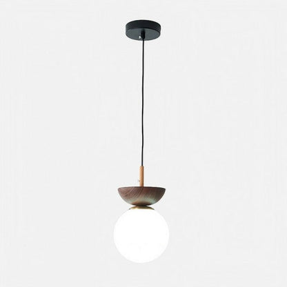 Nordic Pendant Light Made from Half-Wood