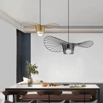 Minimalist Straw Hat Pendant Light