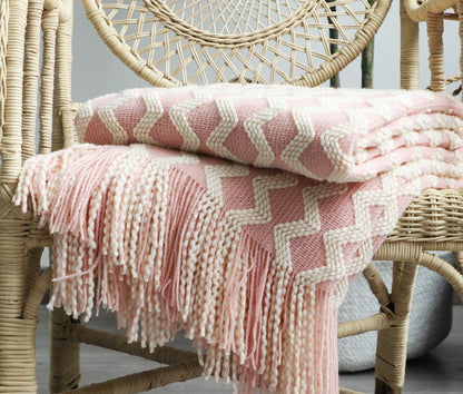 Nordic Two-Tone Knitted Blanket