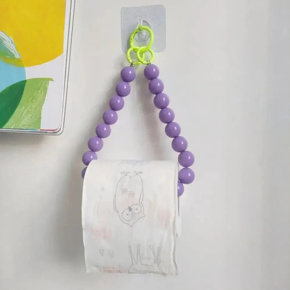 Novelty Beaded Hanging Toilet Roll Holder