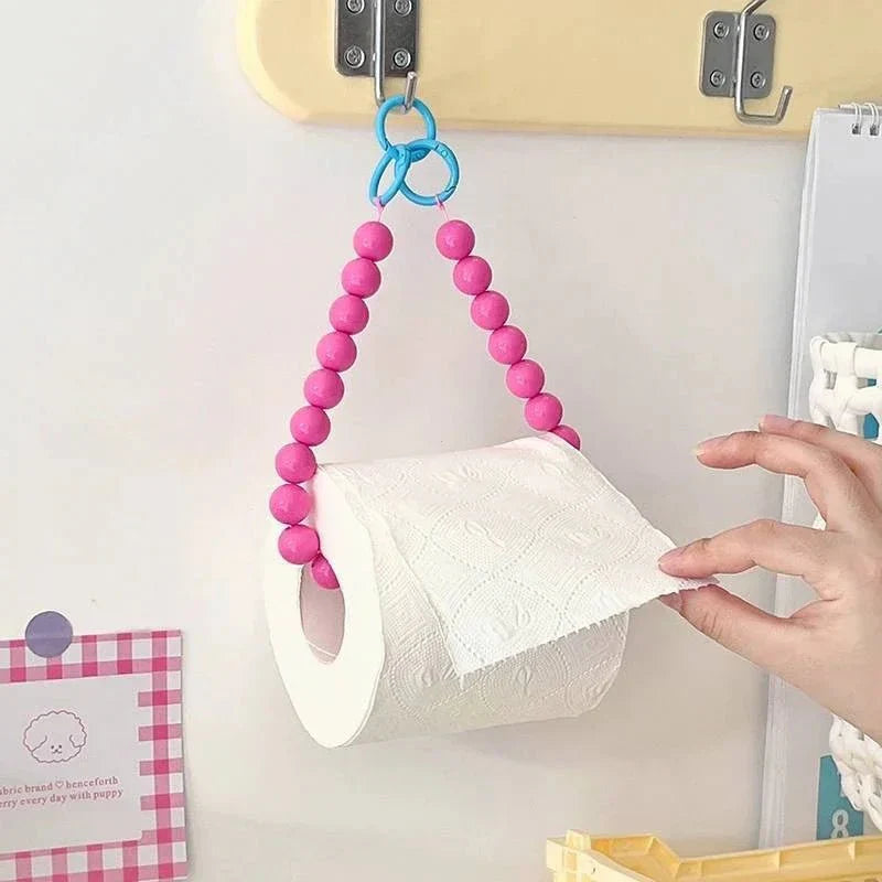 Novelty Beaded Hanging Toilet Roll Holder