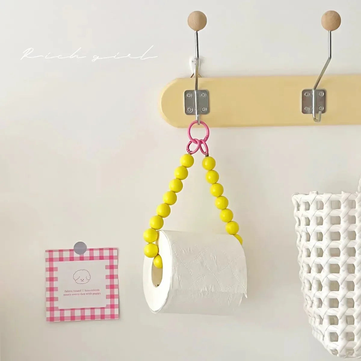 Novelty Beaded Hanging Toilet Roll Holder