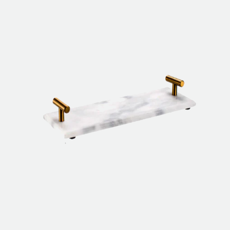 Marble & Brass Bathroom Storage Tray Organizer