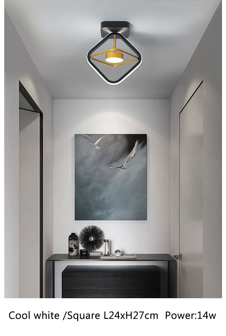 Orbital Modern Luxury Ceiling Hallway Corridor Black White and Gold Light