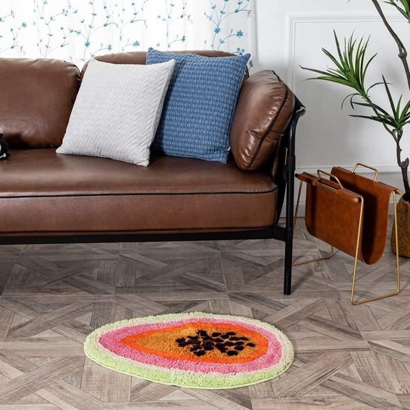 Passion Fruit Shaped Cartoon Style Rug