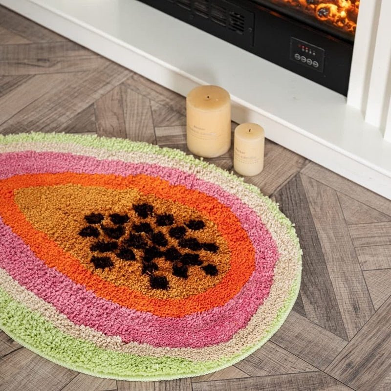 Passion Fruit Shaped Cartoon Style Rug