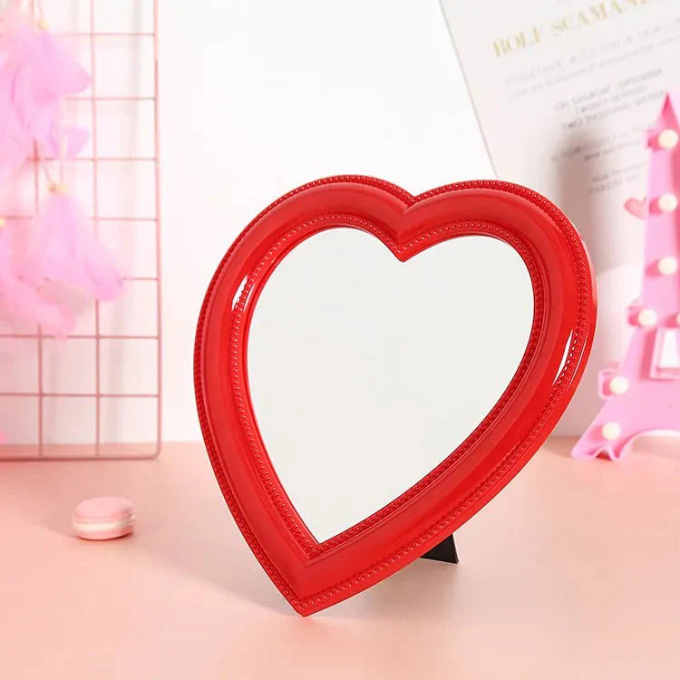 Pastel Heart Shape Cosmetic Mirror