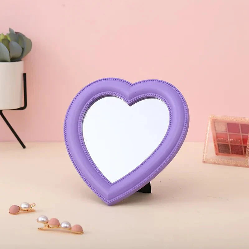 Pastel Heart Shape Cosmetic Mirror