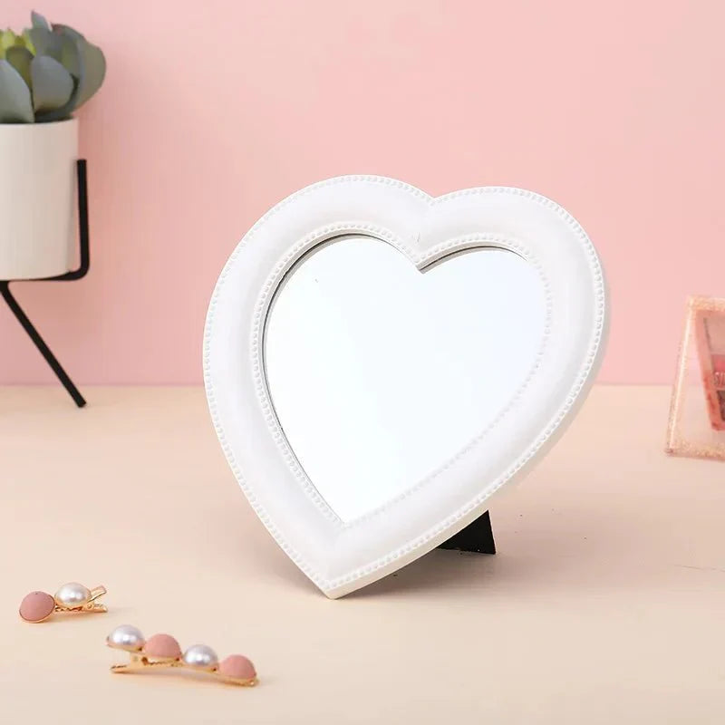 Pastel Heart Shape Cosmetic Mirror