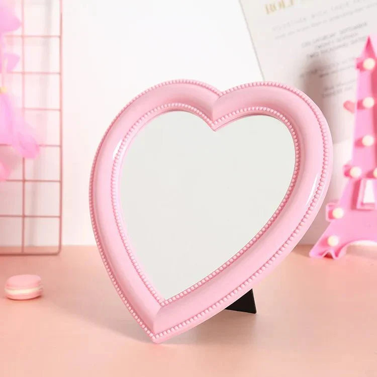 Pastel Heart Shape Cosmetic Mirror