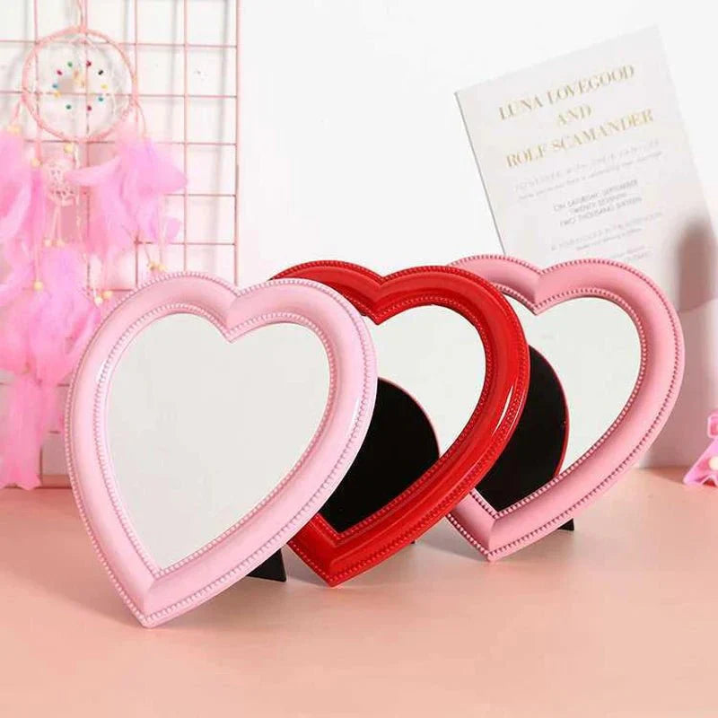 Pastel Heart Shape Cosmetic Mirror