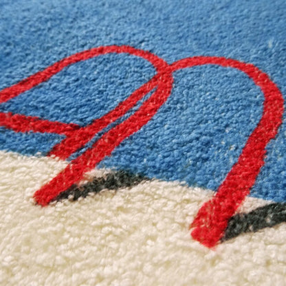 Peach Heart Swimming Pool' Plush Rug