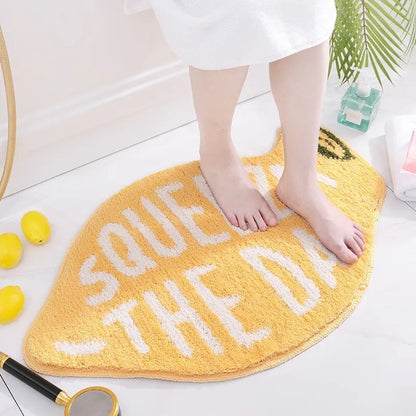 Peach & Lemon Shaped Absorbent Bathroom Mats