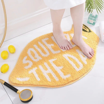 Peach & Lemon Shaped Absorbent Bathroom Mats