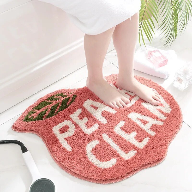 Peach & Lemon Shaped Absorbent Bathroom Mats