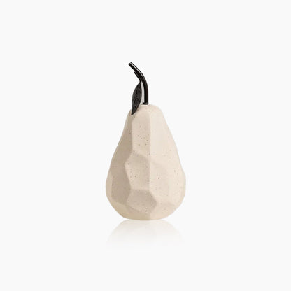 Nordic Hand-Crafted Off White Ceramic Apple and Pear