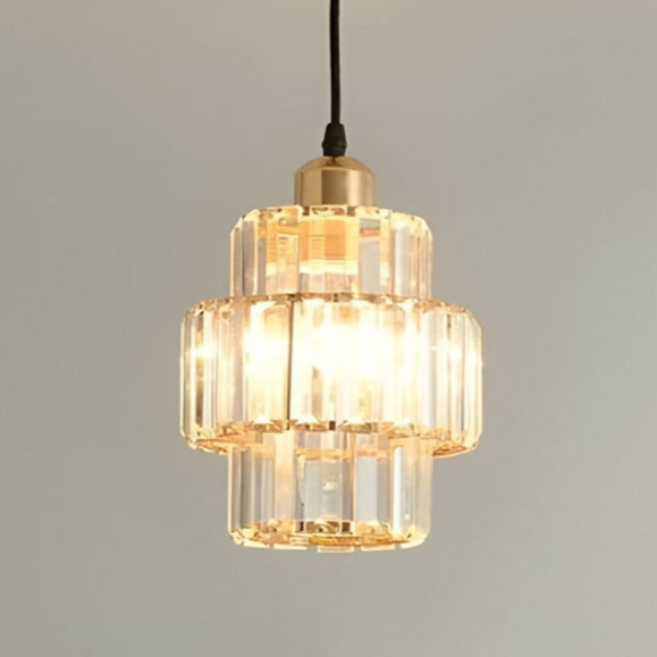 FernandoÉlégance - Crystal Ceiling Light with Striated Design