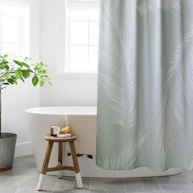 Palm Leaves Waterproof Bathroom Shower Curtains