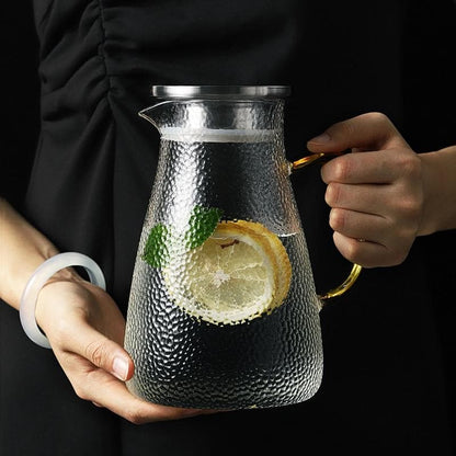 Hammered Glass Cup & Pitcher