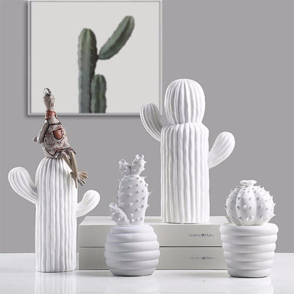 White Porcelain Cactus Collection