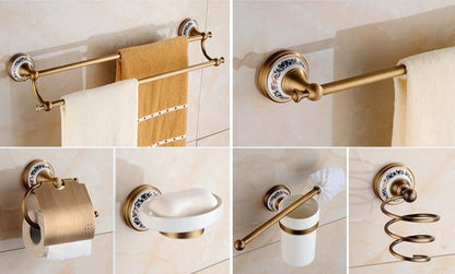 Miravique Brass Bathroom Hardware Set