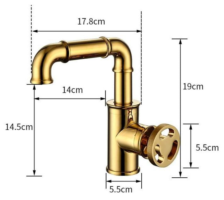 Miravique Brass Rotary Handle Bathroom Faucet