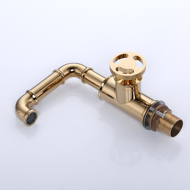 Miravique Brass Rotary Handle Bathroom Faucet