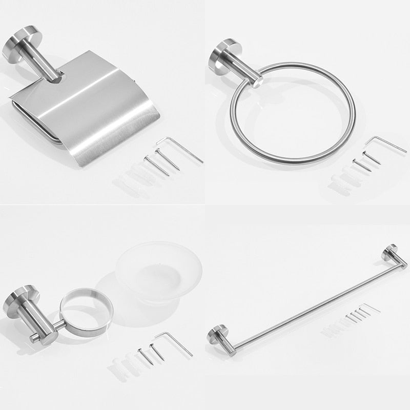 Miravique Steel Bathroom Hardware Set