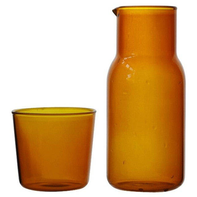 Vibrant Glass Water Jar and Glass Set