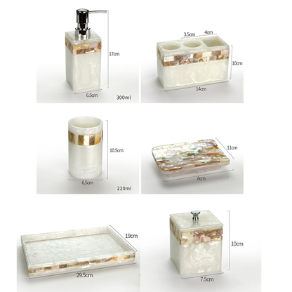 MOTHER OF PEARL BATHROOM SET