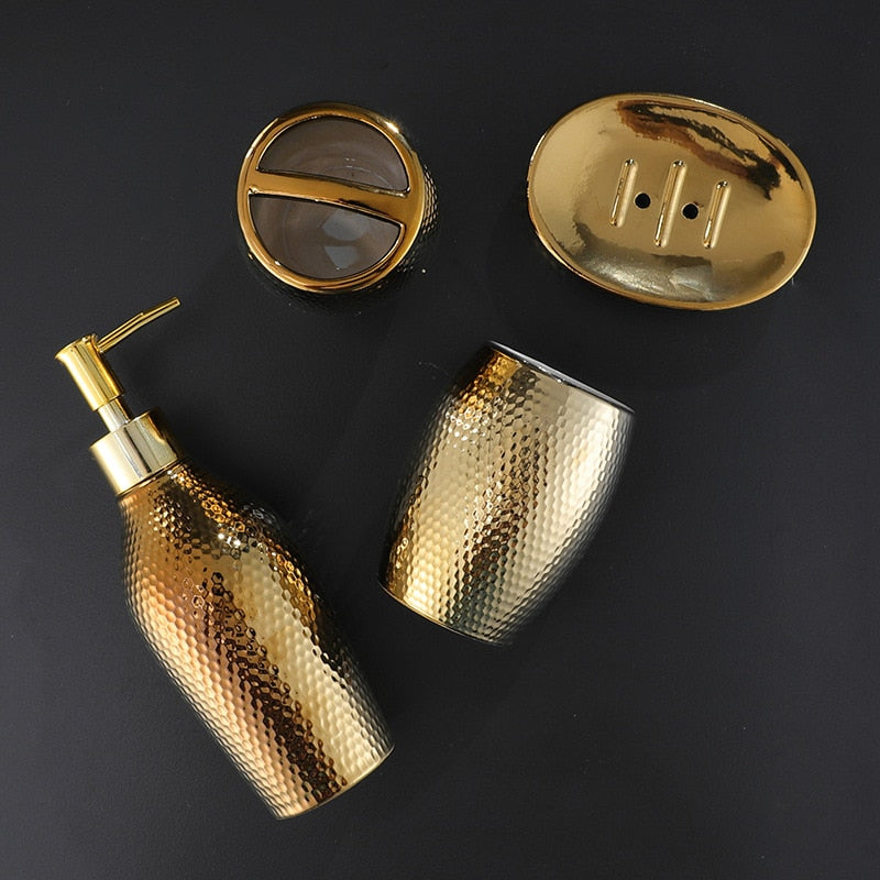 CHAMPAGNE GOLD BATHROOM SET