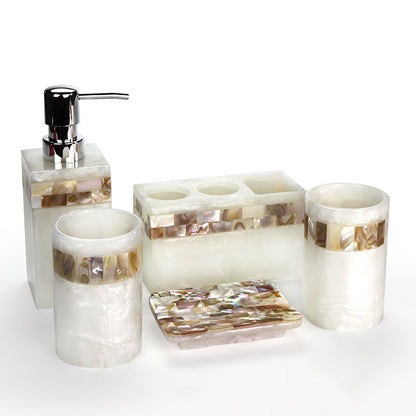 MOTHER OF PEARL BATHROOM SET