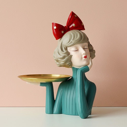 Mischievous Girl Figurine Sculpture