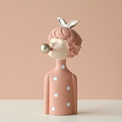 Mischievous Girl Figurine Sculpture