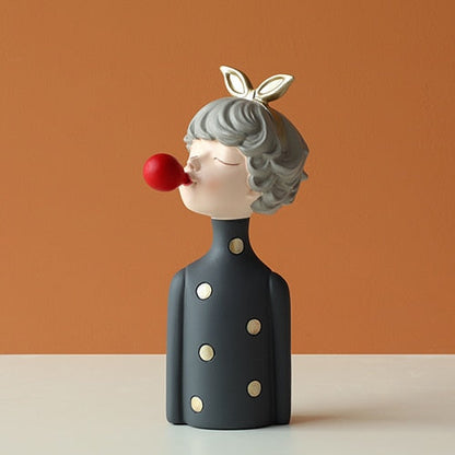 Mischievous Girl Figurine Sculpture