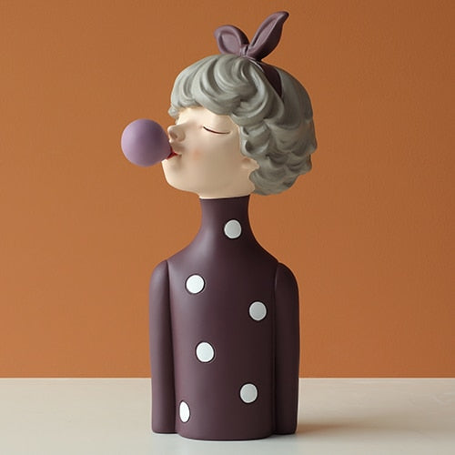 Mischievous Girl Figurine Sculpture