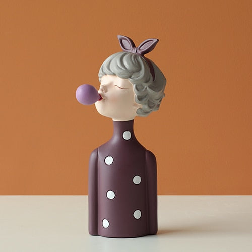 Mischievous Girl Figurine Sculpture