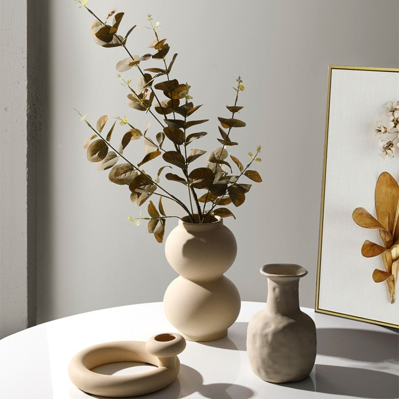 Modern Minimalist Ceramic Vases and Candle Holders