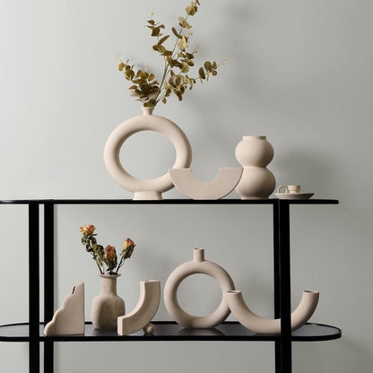 Modern Minimalist Ceramic Vases and Candle Holders