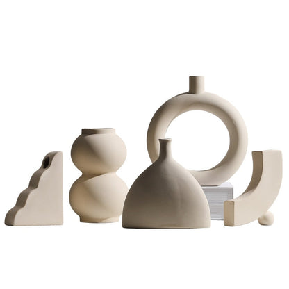 Modern Minimalist Ceramic Vases and Candle Holders