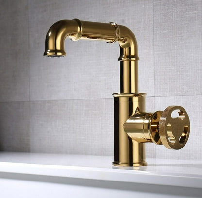 Miravique Brass Rotary Handle Bathroom Faucet