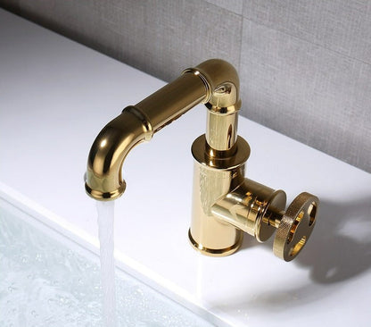 Miravique Brass Rotary Handle Bathroom Faucet