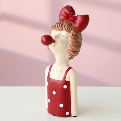 Mischievous Girl Figurine Sculpture